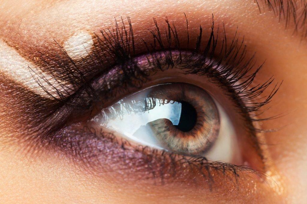 Closeup of beautiful eye with makeup
